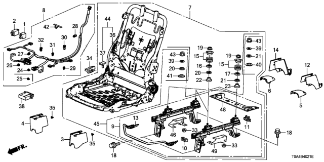 2014 Honda CR-V Frame, R. FR. Seat Diagram for 81136-T0K-A11