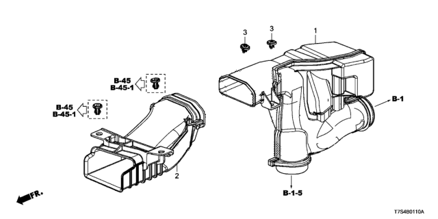 2016 Honda HR-V Air Intake Tube Diagram