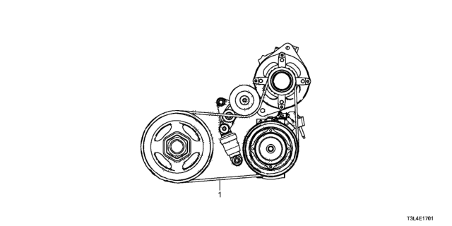 2013 Honda Accord Alternator Belt (V6) Diagram
