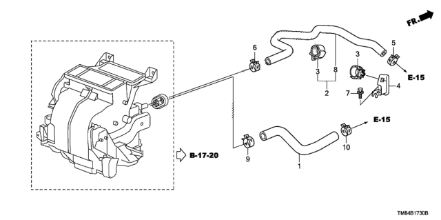 2014 Honda Insight Hose Assy., Water Outlet Diagram for 79730-TM8-A00