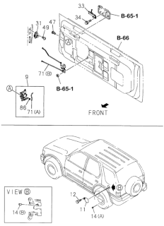 2000 Honda Passport Striker, Tailgate Diagram for 8-21090-040-0