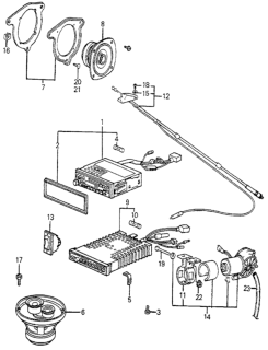 1983 Honda Accord Switch Assembly, Motor Antenna Diagram for 39158-SC6-672