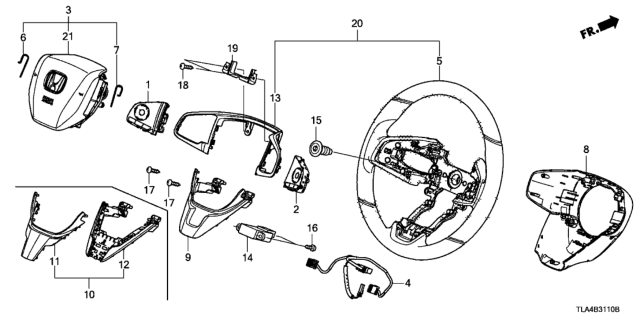 2021 Honda CR-V Sub-Cord, Cable Reel Diagram for 77901-TLA-C10