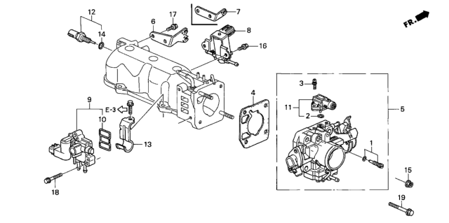 1998 Honda Accord Body Assembly, Throttle (Gfa0A) Diagram for 16400-PAA-A01