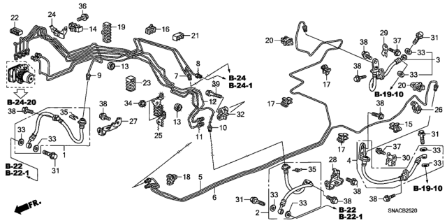 2010 Honda Civic Clip, Brake Pipe Diagram for 46391-SNB-G01