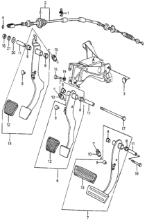 1982 Honda Accord Brake Pedal - Clutch Pedal Diagram