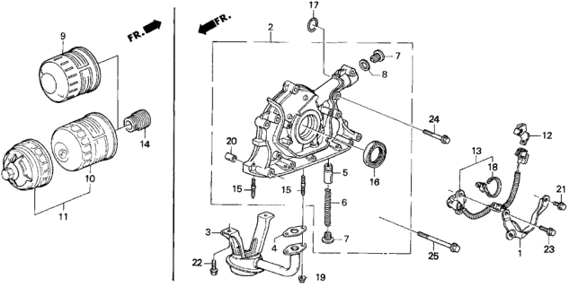 1996 Honda Del Sol Pump Assembly, Oil Diagram for 15100-P72-A01