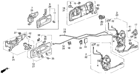 1990 Honda Accord Lock Assembly, Right Front Passive Belt Diagram for 72110-SM2-A12