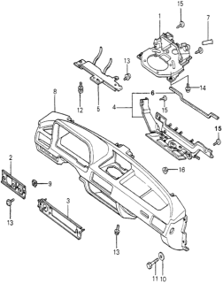1981 Honda Accord Pad, Instrument Panel Safety *NH26L* (CALM GRAY) Diagram for 66870-671-673ZE