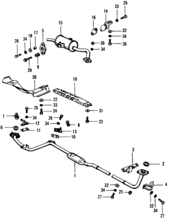 1975 Honda Civic Muffler Diagram for 18307-634-662