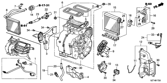 2011 Honda CR-Z Heater Unit Diagram
