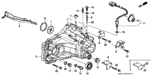 1996 Honda Civic Stay, RR. Release Pipe Diagram for 21221-P4A-000
