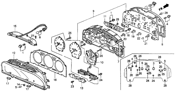 1991 Honda Accord Meter Components (NIPPON SEIKI) Diagram