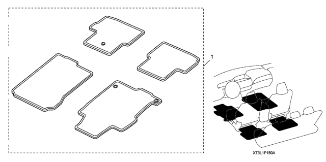 2014 Honda Accord Floor Mats, HFP Diagram