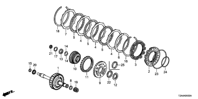 2014 Honda Accord Bearing, Thrust Needle (50X64.1X3.06) Diagram for 91133-RFH-003