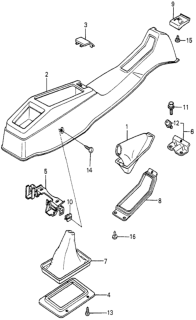 1982 Honda Prelude Boot, Change Lever *YR35L* (CALM BROWN) Diagram for 77708-692-913ZC