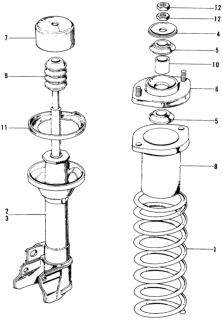 1973 Honda Civic Damper Unit Right Diagram for 52611-634-673