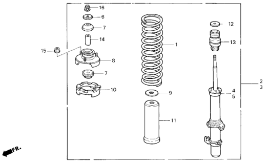 1995 Honda Odyssey Shock Absorber Assembly, Left Front Diagram for 51602-SX0-A01
