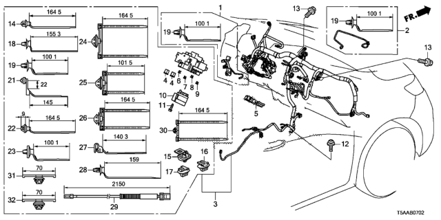 2020 Honda Fit Sub-Wire, Usb (Instrument) Diagram for 39116-T5A-G01