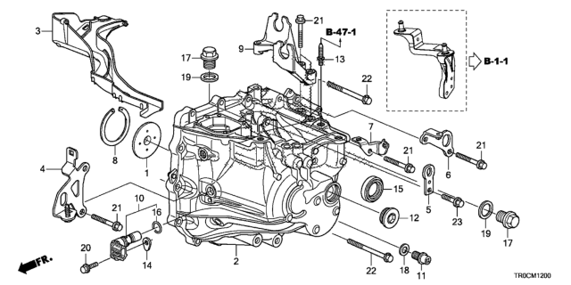 2015 Honda Civic MT Transmission Case (2.4L) Diagram