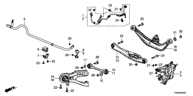 2020 Honda Odyssey Spring, Rear Stabilizer Diagram for 52300-THR-A01