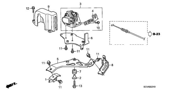 2007 Honda Element Sensor Assy., Accelerator Pedal Diagram for 37971-RCA-A01