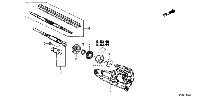 2013 Honda CR-V Arm, Rear Wiper Diagram for 76720-T0A-003