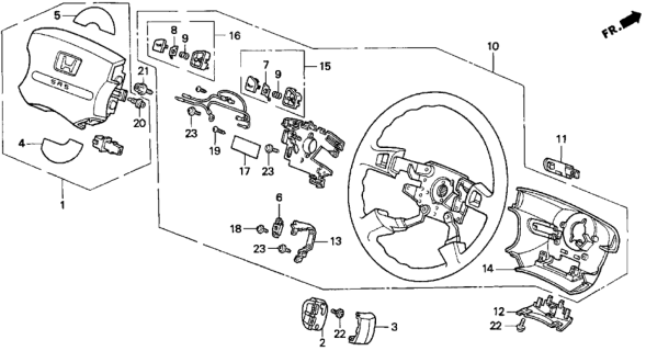 1996 Honda Odyssey Airbag Assembly, Driver (Medium Taupe) (Morton) Diagram for 06770-SX0-A94ZC