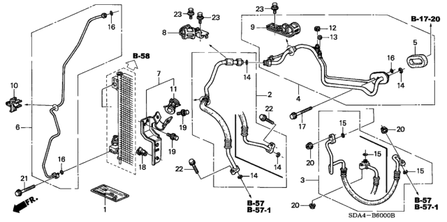 2004 Honda Accord Clamp A, Air Conditioner Pipe Diagram for 80362-SDC-000