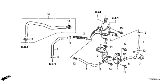 2014 Honda Crosstour Install Pipe - Tubing (L4) Diagram