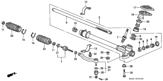 1996 Honda Civic Pinion, Steering (LH) Diagram for 53421-S04-A01