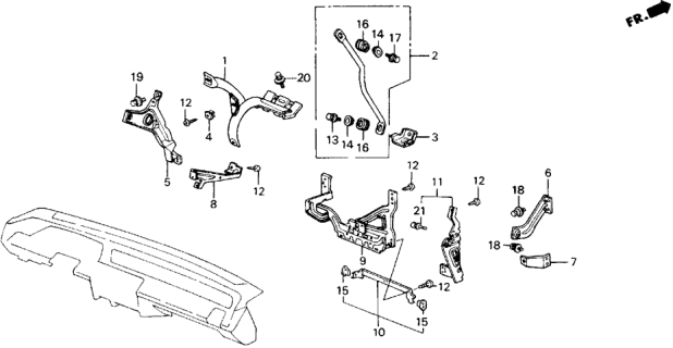 1989 Honda Accord Instrument Stays Diagram
