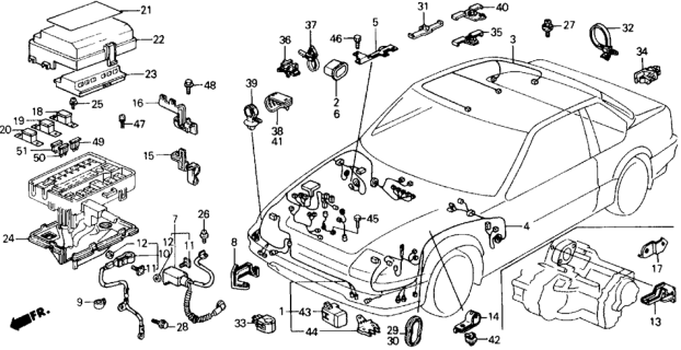 1991 Honda Prelude Fuse, Block (40A) Diagram for 38212-SE0-000