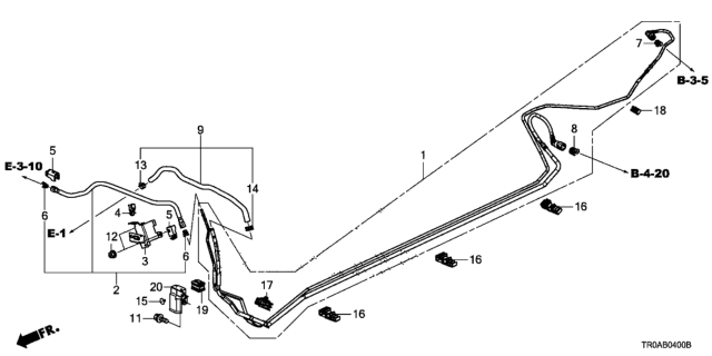 2013 Honda Civic Pipe Set, Fuel Diagram for 16050-TR0-A01