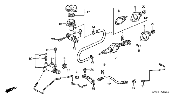 2006 Honda Insight Master Cylinder Assembly, Clutch Diagram for 46920-S3Y-A03
