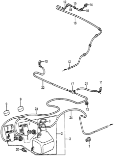 1985 Honda Accord Washer, Windshield (FR) Diagram for 38510-SD8-013