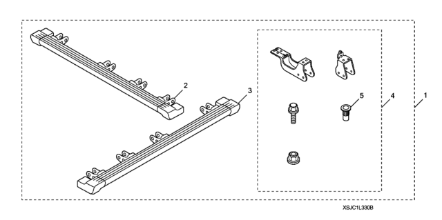 2011 Honda Ridgeline Side Steps (Square Type) Diagram