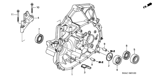 2005 Honda Civic MT Clutch Case Diagram