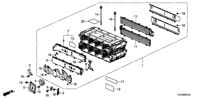 2014 Honda Accord Pack Assy., Battery (RMD) Diagram for 1D100-5K0-A00RM