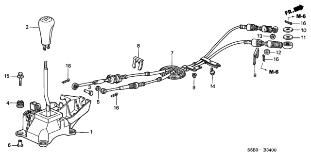 2005 Honda Civic Wire, Change Diagram for 54310-S5B-A01