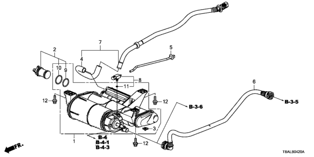 2020 Honda Civic Tube Comp,Fuel Ve Diagram for 17725-TBA-A01