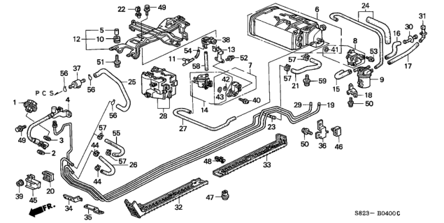 1999 Honda Accord Cover, RR. Fuel Pipe Diagram for 17753-S82-A01