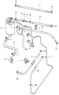 1980 Honda Accord Stay, Vent Pipe Diagram for 17723-689-670