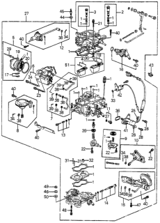 1984 Honda Accord Carburetor Assembly (Cb91G) Diagram for 16100-PD2-682