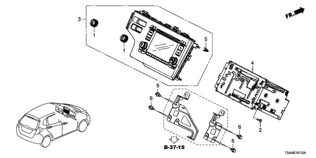 2015 Honda Fit Audio Unit Assy., Base (Panasonic) Diagram for 39171-T5R-A71
