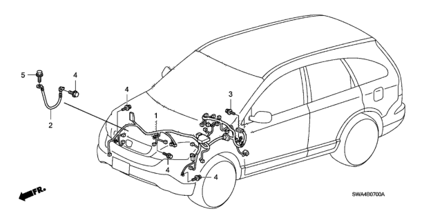 2007 Honda CR-V Wire Harness, Engine Room Diagram for 32200-SXS-A20