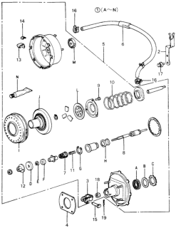 1981 Honda Civic Clamp, Master Power Tube Diagram for 17361-PA6-660