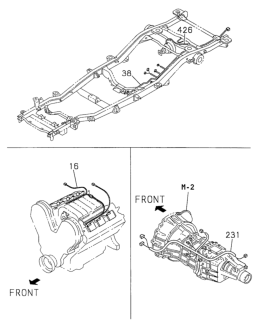 1998 Honda Passport Wire Harness, Chassis Diagram for 8-97125-345-4