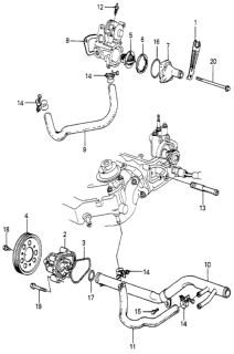 1983 Honda Accord Hose, Bypass Inlet Diagram for 19504-PC1-010