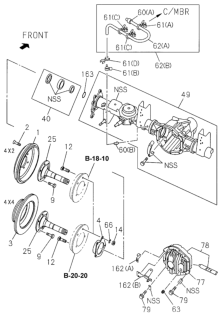 2000 Honda Passport Bracket, RR. Axle Sensor Harness Diagram for 8-97134-272-0